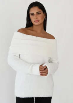 Pulls L Cardigans^Outfitbook Pull maille épaules dénudées BLANC