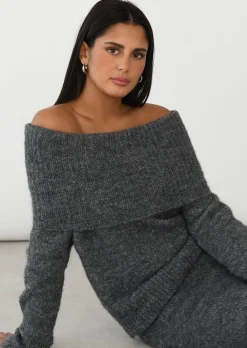 Pulls L Cardigans^Outfitbook Pull maille épaules dénudées GRIS