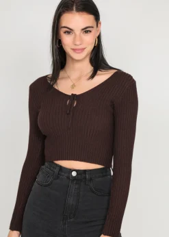 Pulls L Cardigans^Outfitbook Pull à découpe MARRON