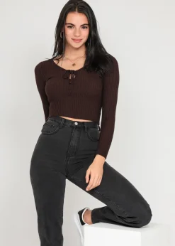 Pulls L Cardigans^Outfitbook Pull à découpe MARRON