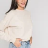 Pulls L Cardigans^Outfitbook Pull oversize col rond en maille beige TAUPE
