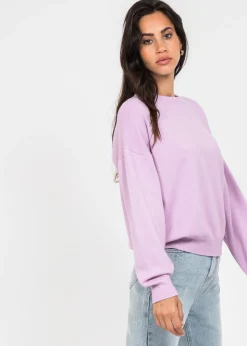 Pulls L Cardigans^Outfitbook Pull oversize col rond en maille LAVANDE