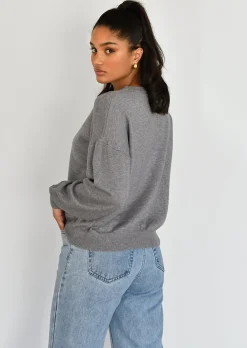 Pulls L Cardigans^Outfitbook Pull oversize col rond en maille GRIS