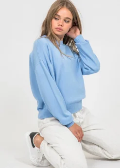 Pulls L Cardigans^Outfitbook Pull oversize col rond en maille BLEU