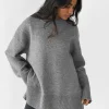 Pulls L Cardigans^Outfitbook Pull oversize en maille fendu sur les côtés GRIS