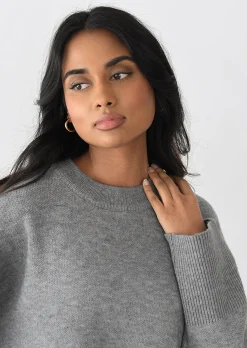 Pulls L Cardigans^Outfitbook Pull oversize en maille fendu sur les côtés GRIS