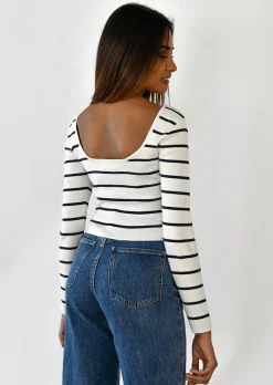 Pulls L Cardigans^Outfitbook Pull rayé blanc BEIGE