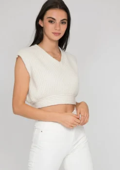 Pulls L Cardigans^Outfitbook Pull sans manche en maille côtélée