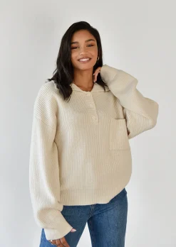 Pulls L Cardigans^Outfitbook Pull-over maille col polo BEIGE