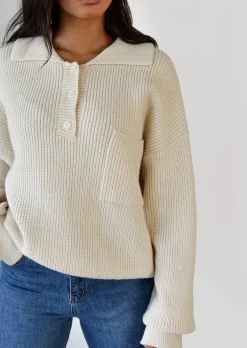 Pulls L Cardigans^Outfitbook Pull-over maille col polo BEIGE
