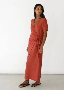Robes^Outfitbook Robe cache coeur en coton ROUILLE