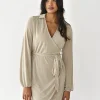 Robes^Outfitbook Robe cache-coeur fluide BEIGE