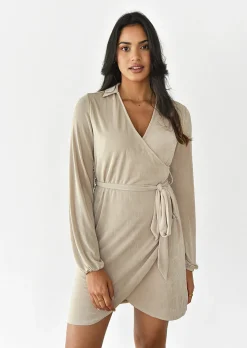 Robes^Outfitbook Robe cache-coeur fluide BEIGE