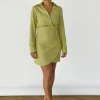 Robes^Outfitbook Robe chemisier lin VERT