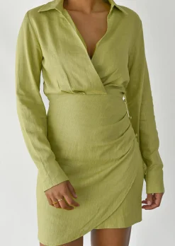 Robes^Outfitbook Robe chemisier lin VERT