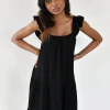 Robes^Outfitbook Robe en coton volantée NOIR
