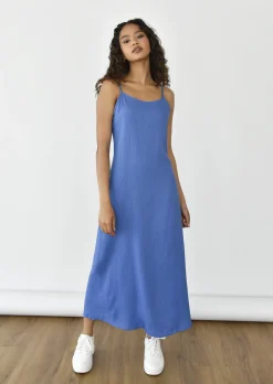 Robes^Outfitbook Robe en lin BLEU