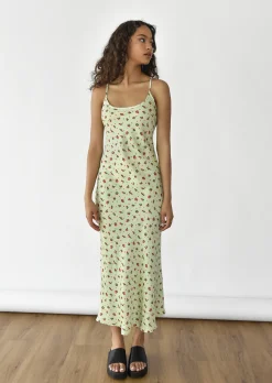 Robes^Outfitbook Robe en satin imprimée VERT