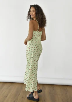 Robes^Outfitbook Robe en satin imprimée VERT