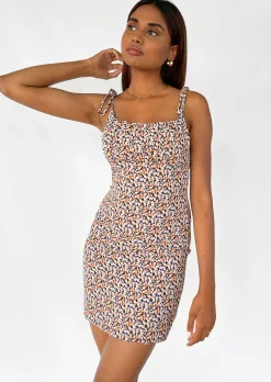 Robes^Outfitbook Robe fleuri effet plissé avec bretelles à nouer