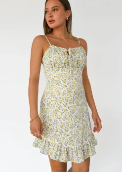 Robes^Outfitbook Robe fleurie à volant BLANC