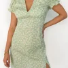 Robes^Outfitbook Robe imprimée fleurie avec fente VERT