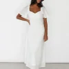 Robes^Outfitbook Robe longue à manche volantée BLANC