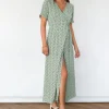 Robes^Outfitbook Robe longue cache coeur fleurie VERT