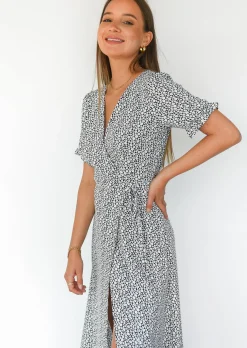 Robes^Outfitbook Robe longue cache coeur fleurie Noir