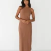 Robes^Outfitbook Robe longue col haut TERRACOTTA