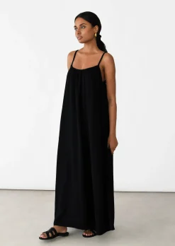 Robes^Outfitbook Robe longue en coton NOIR