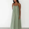 Robes^Outfitbook Robe longue en coton VERT