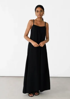 Robes^Outfitbook Robe longue en coton NOIR