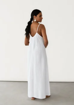 Robes^Outfitbook Robe longue en coton BLANC