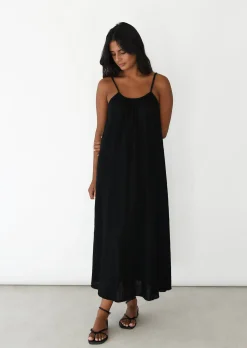 Robes^Outfitbook Robe longue en coton NOIR