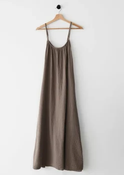Robes^Outfitbook Robe longue en coton TAUPE