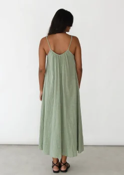 Robes^Outfitbook Robe longue en coton VERT