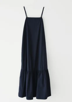 Robes^Outfitbook Robe longue en coton à volant BLEU
