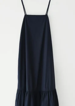 Robes^Outfitbook Robe longue en coton à volant BLEU