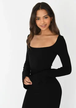 Robes^Outfitbook Robe longue en maille NOIR