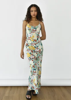 Robes^Outfitbook Robe longue imprimé fleuri VERT
