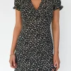 Robes^Outfitbook Robe imprimée fleurie avec fente NOIR