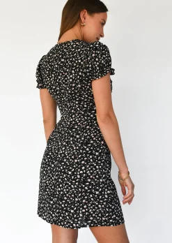 Robes^Outfitbook Robe imprimée fleurie avec fente NOIR