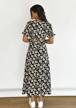 Robes^Outfitbook Robe portefeuille imprimée NOIR