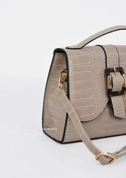 Sacs L Pochettes^Outfitbook Sac à main effet croco beige