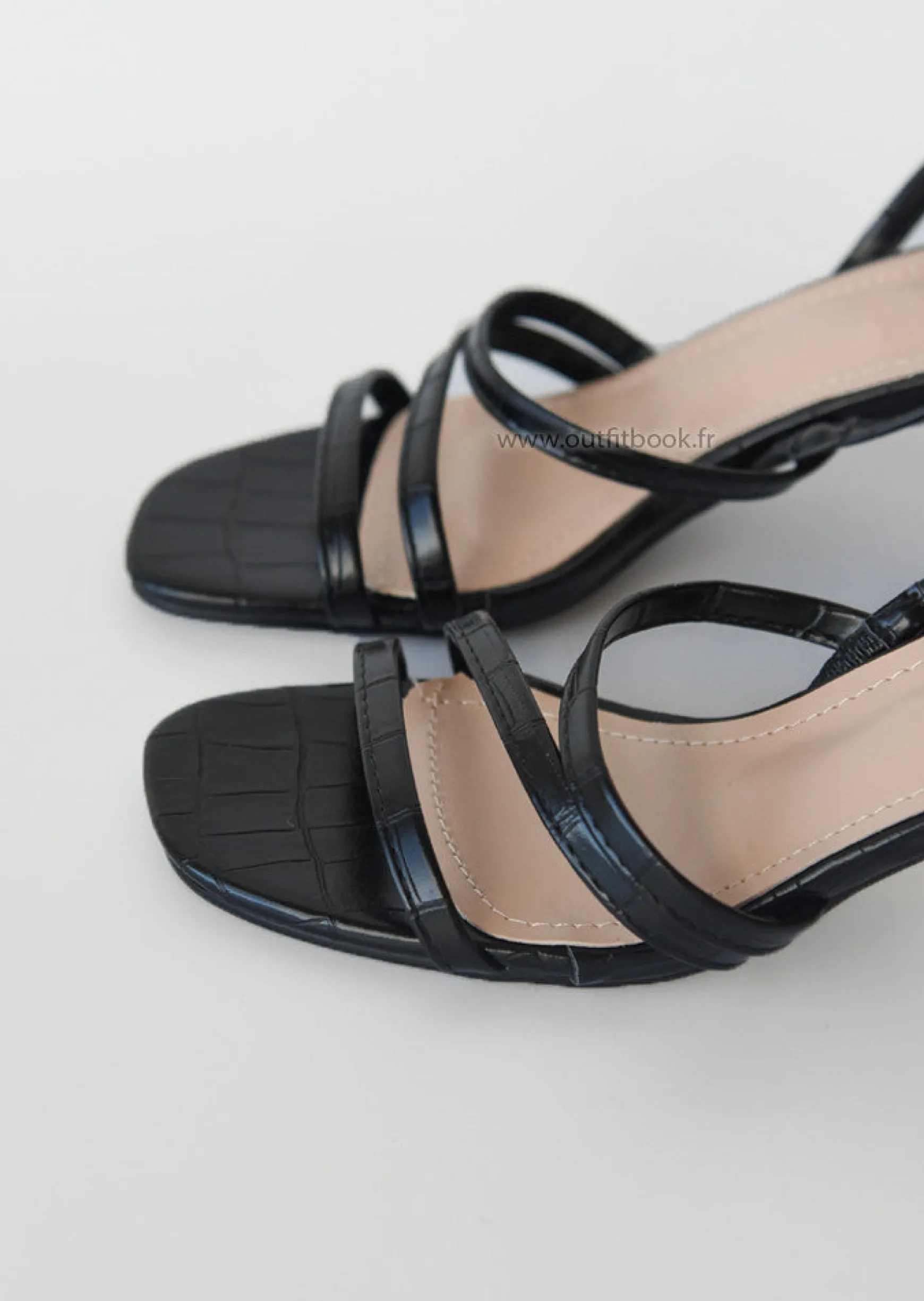 Sandales À Talons^Outfitbook Sandales à talon mi haut effet croco NOIR