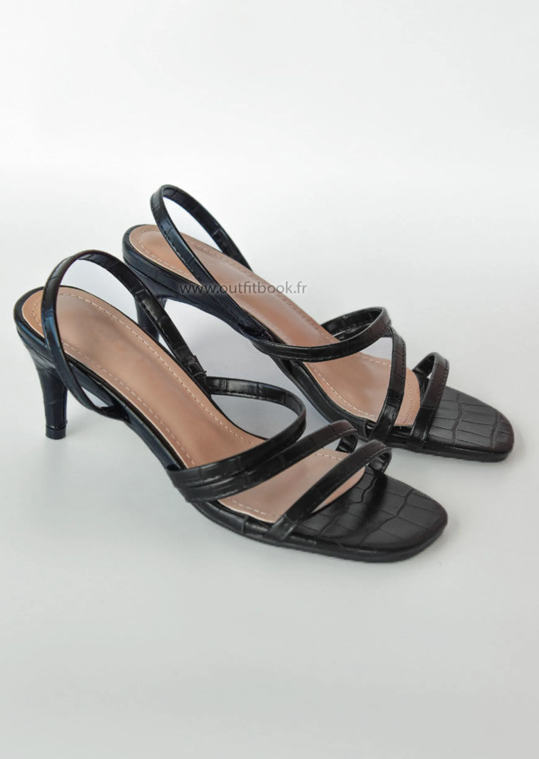 Sandales À Talons^Outfitbook Sandales à talon mi haut effet croco NOIR