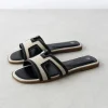 Sandales Plates^Outfitbook Sandales plates tissu NOIR