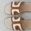 Sandales Plates^Outfitbook Sandales plates tissu MARRON