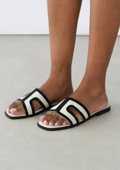 Sandales Plates^Outfitbook Sandales plates tissu NOIR